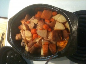 Roast Chicken with Potatoes and Yams